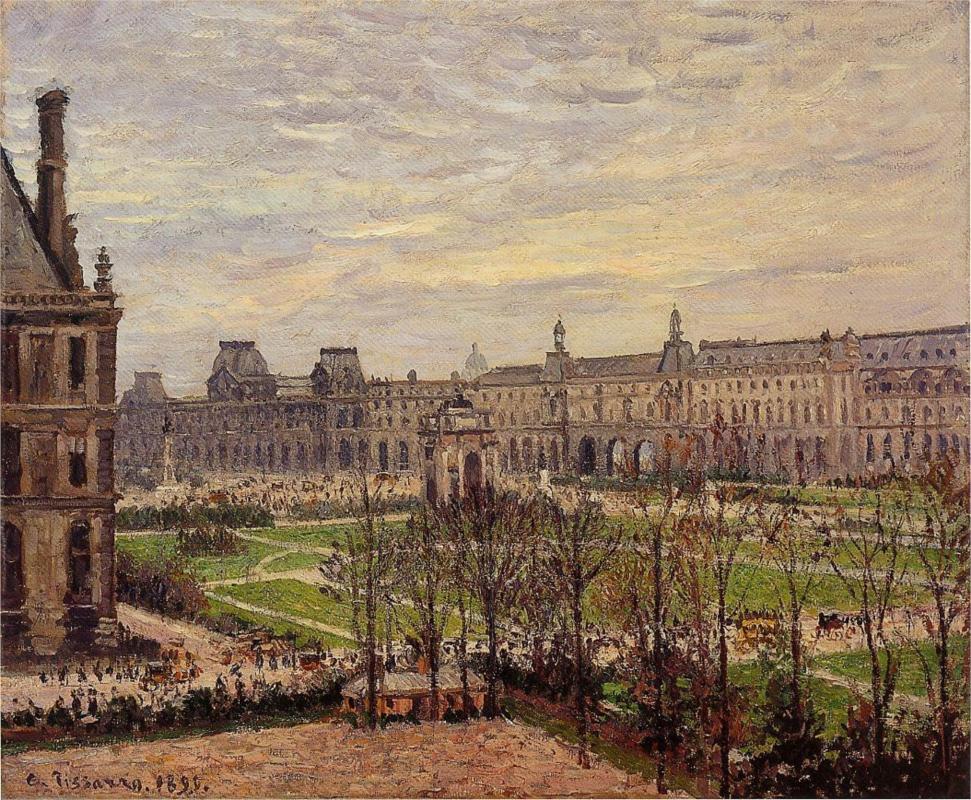 The Carrousel, Grey Weather - Camille Pissarro Paintings